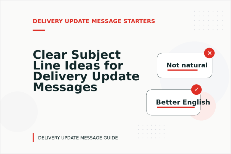 Clear Subject Line Ideas for Delivery Update Messages
