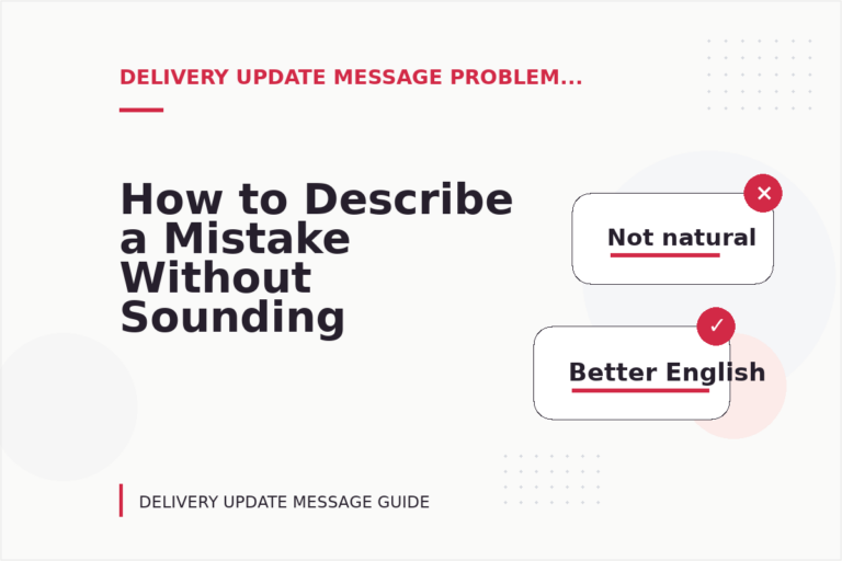 How to Describe a Mistake Without Sounding Rude in Delivery Update Message English