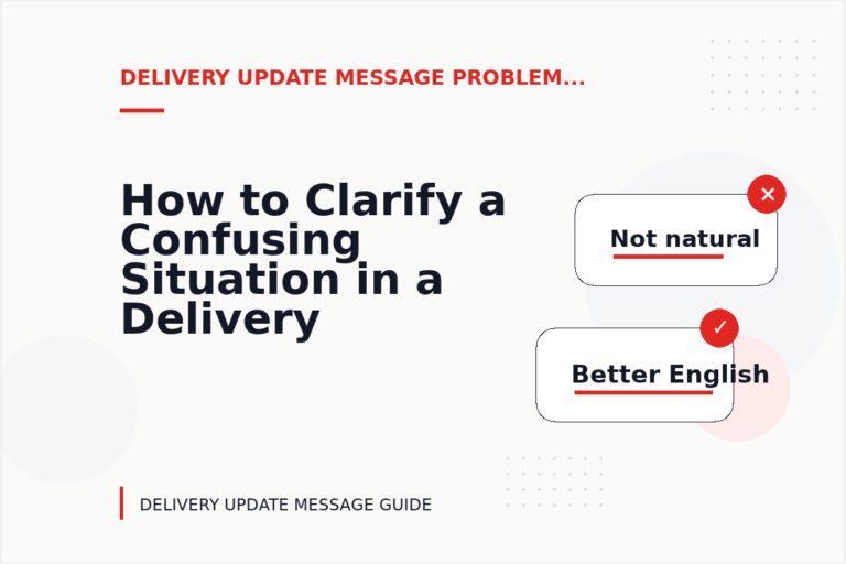 How to Clarify a Confusing Situation in a Delivery Update Message How to Clarify a Confusing Situation in a Delivery Update Message