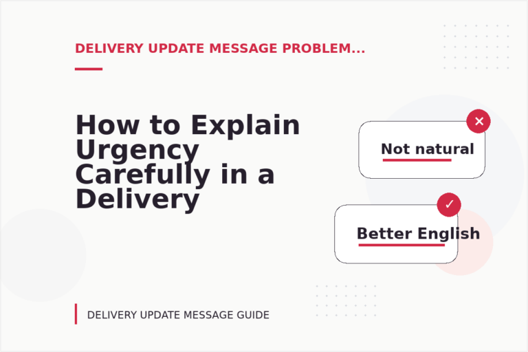 How to Explain Urgency Carefully in a Delivery Update Message How to Explain Urgency Carefully in a Delivery Update Message