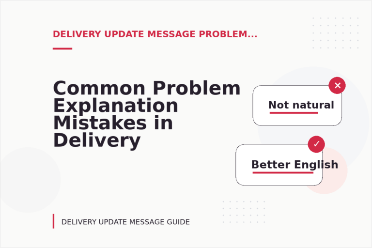 Common Problem Explanation Mistakes in Delivery Update Message English Common Problem Explanation Mistakes in Delivery Update Message English