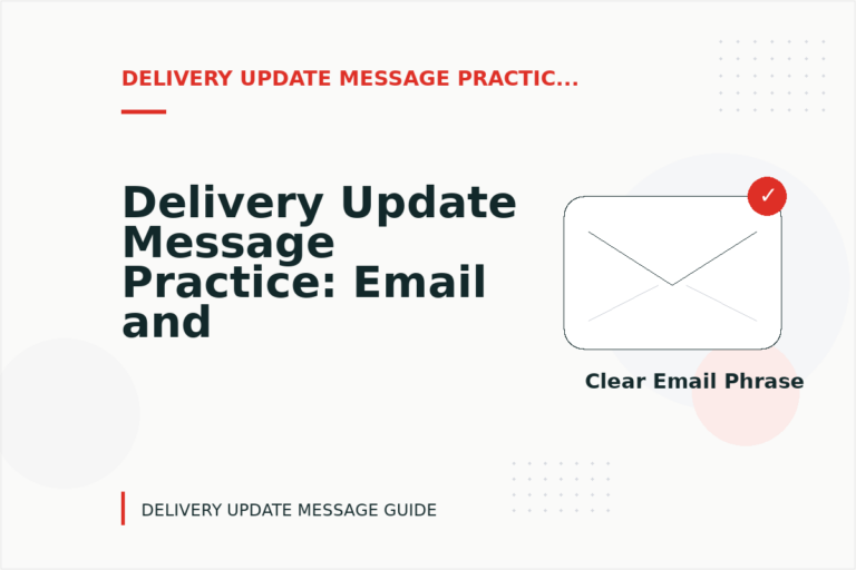 Delivery Update Message Practice: Email and Message Examples Delivery Update Message Practice: Email and Message Examples